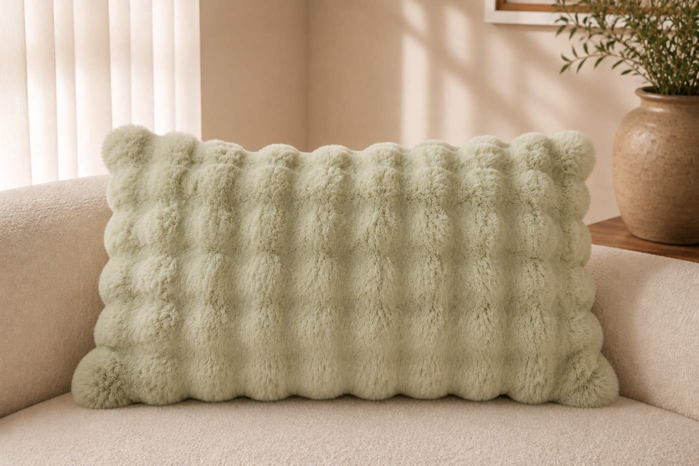 Lumbar Plush Pillow Cover